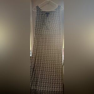 Chaps Black and White Maxi Dress